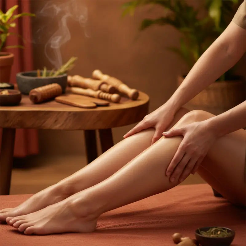 Soulagement du lipoedème par massage de drainage lymphatique doux.