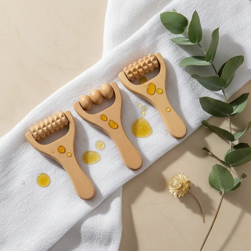 Rouleau madérothérapie bois 4 textures pour raffermir la peau et atténuer le relâchement cutané – Homeziazen